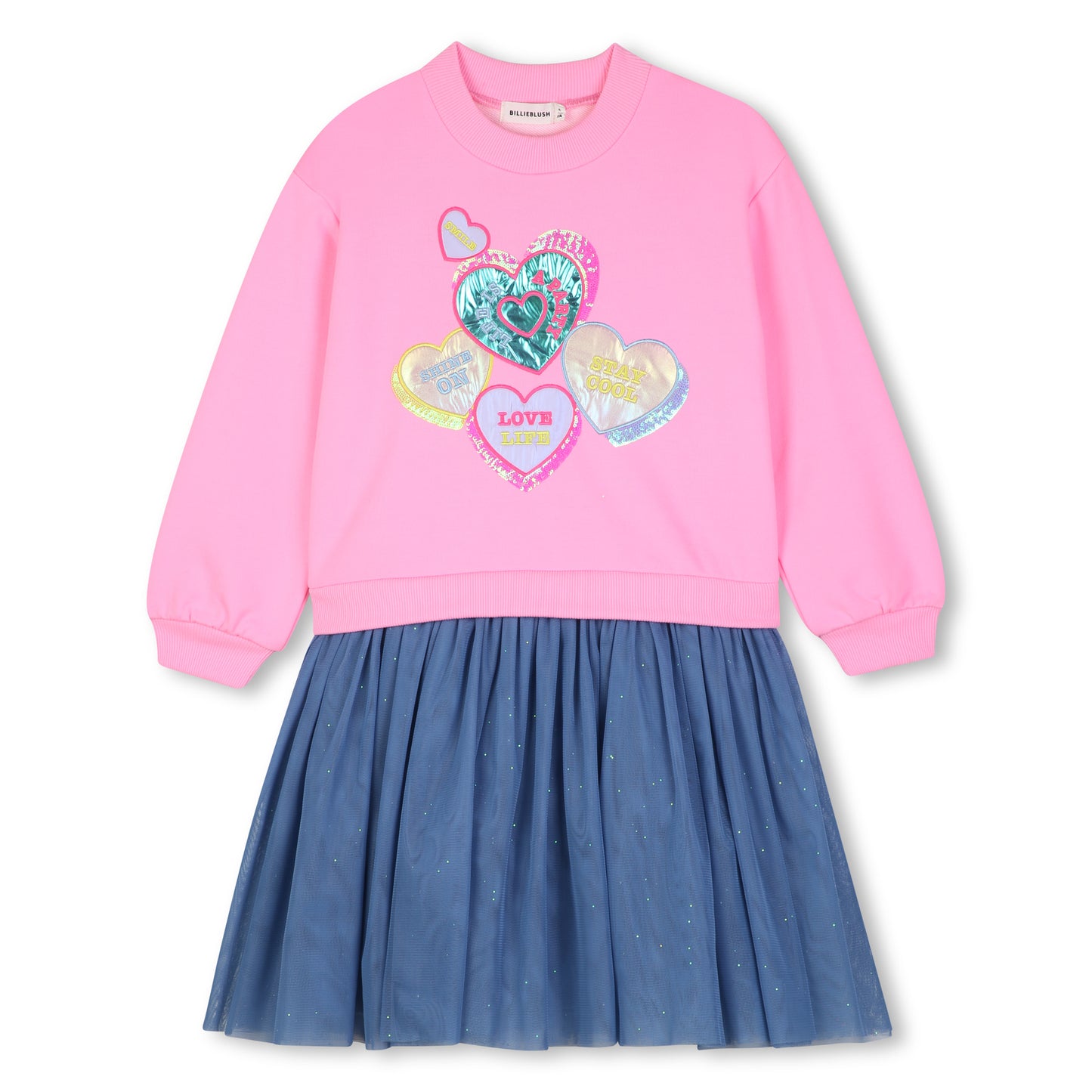 Billieblush Pink Love Heart Embellished Dress