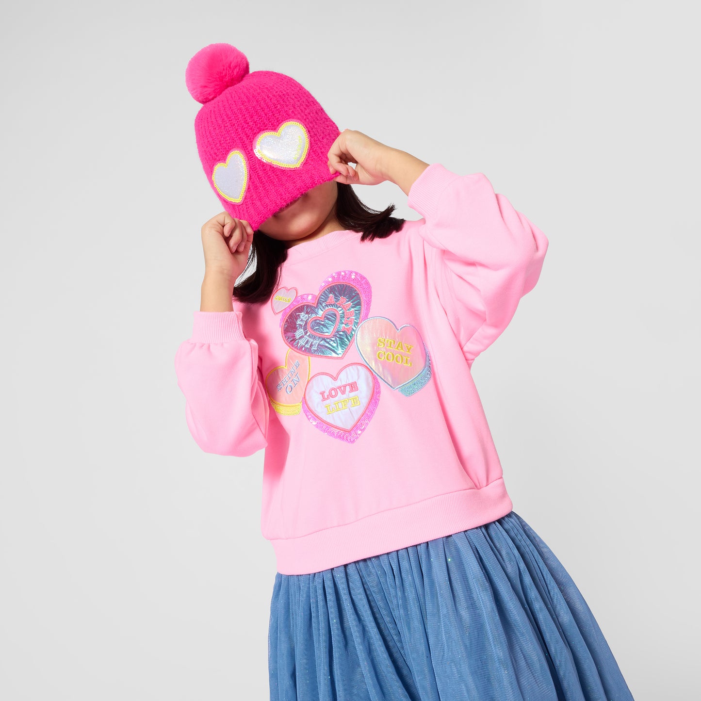 Billieblush Pink Love Heart Embellished Dress