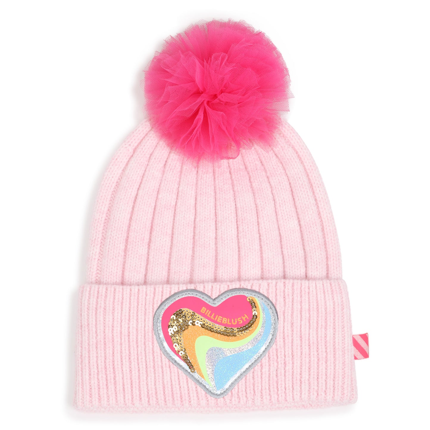 Billieblush Pink Heart Bobble Hat