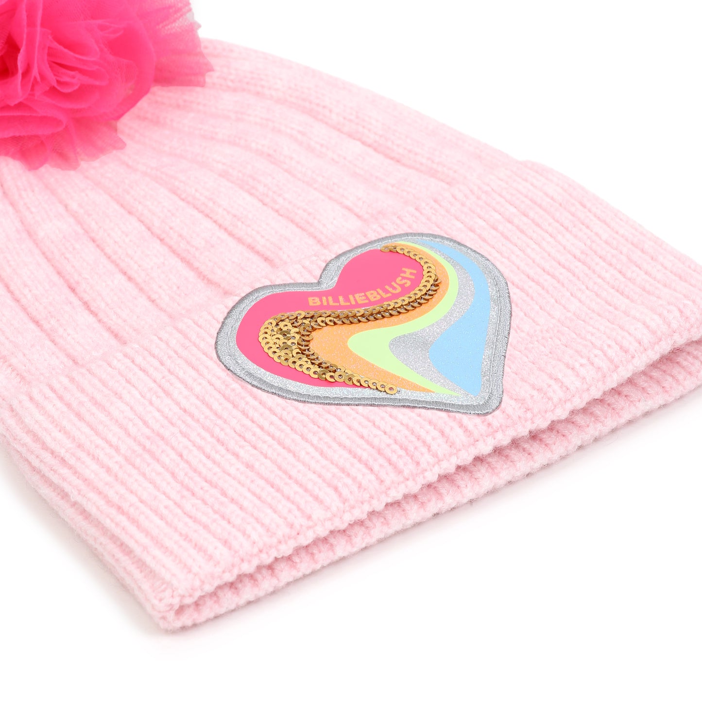 Billieblush Pink Heart Bobble Hat