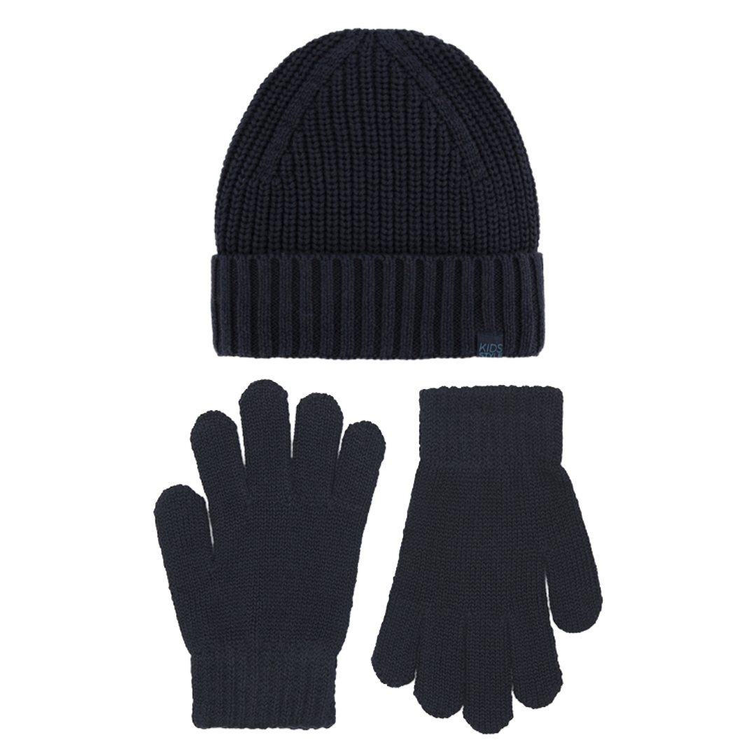 Mayoral Navy Knit Hat & Gloves Set