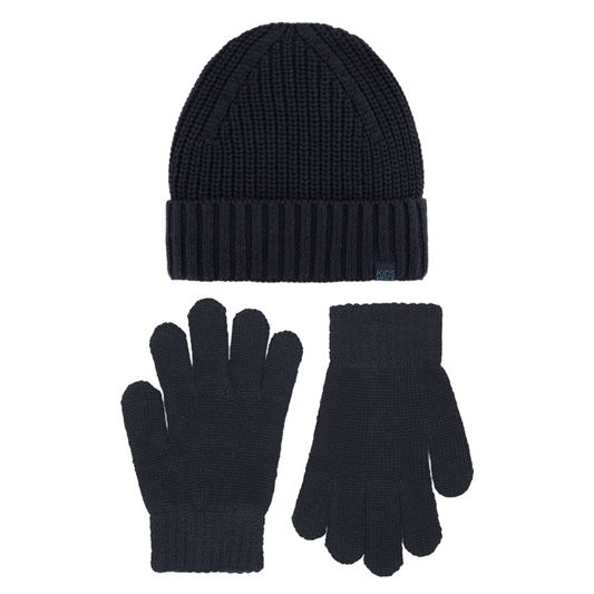 Mayoral Navy Knit Hat & Gloves Set
