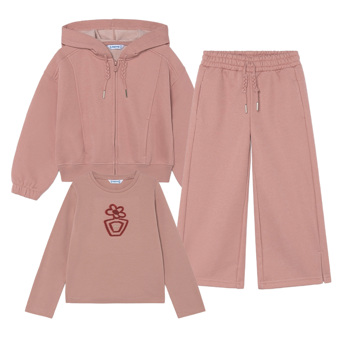 Mayoral Pink Flower 3pc Tracksuit