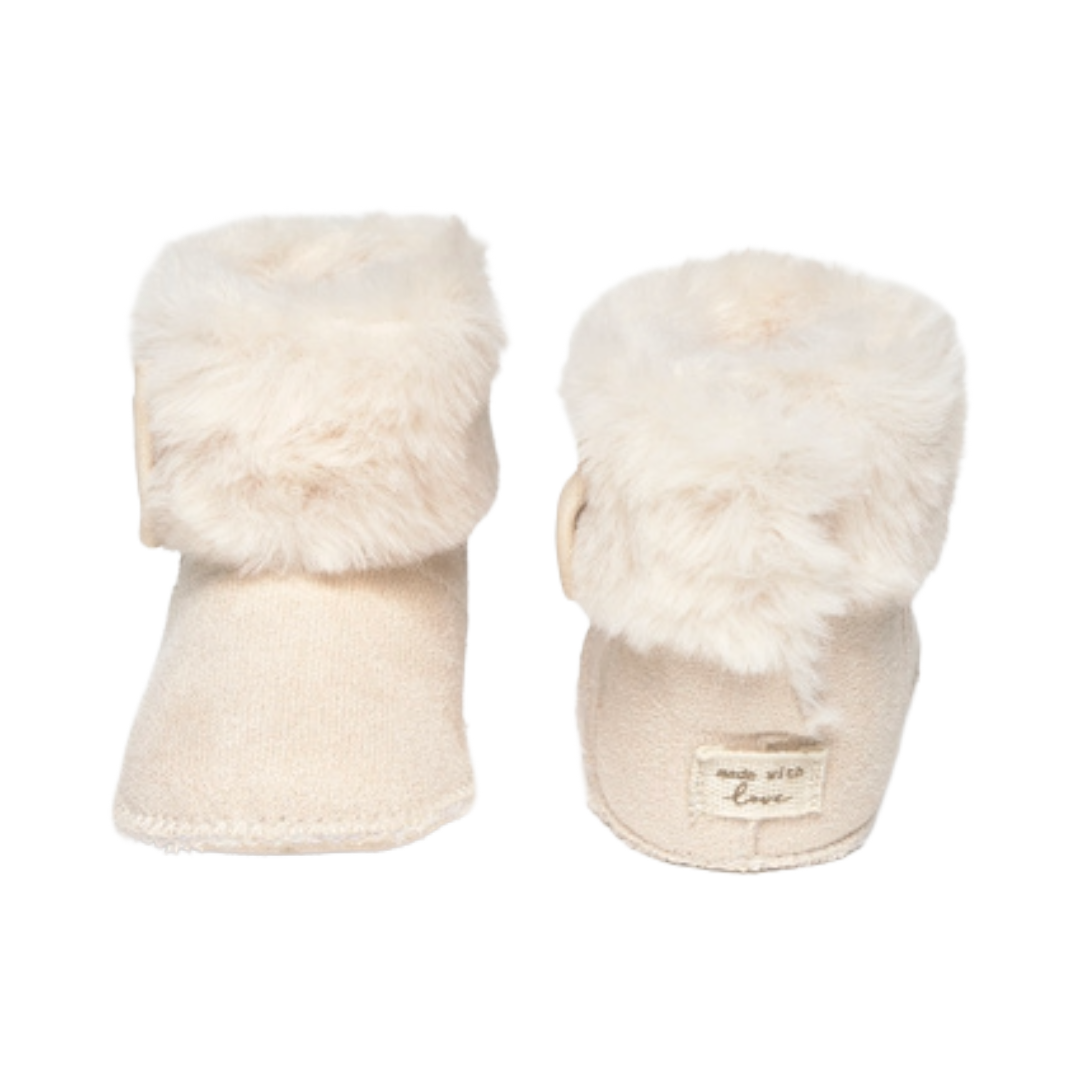 Mayoral Newborn Cream Faux Fur Boots 9163