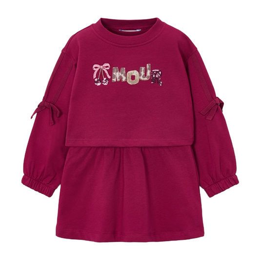 Mayoral Burgundy Cherry 2pc Dress