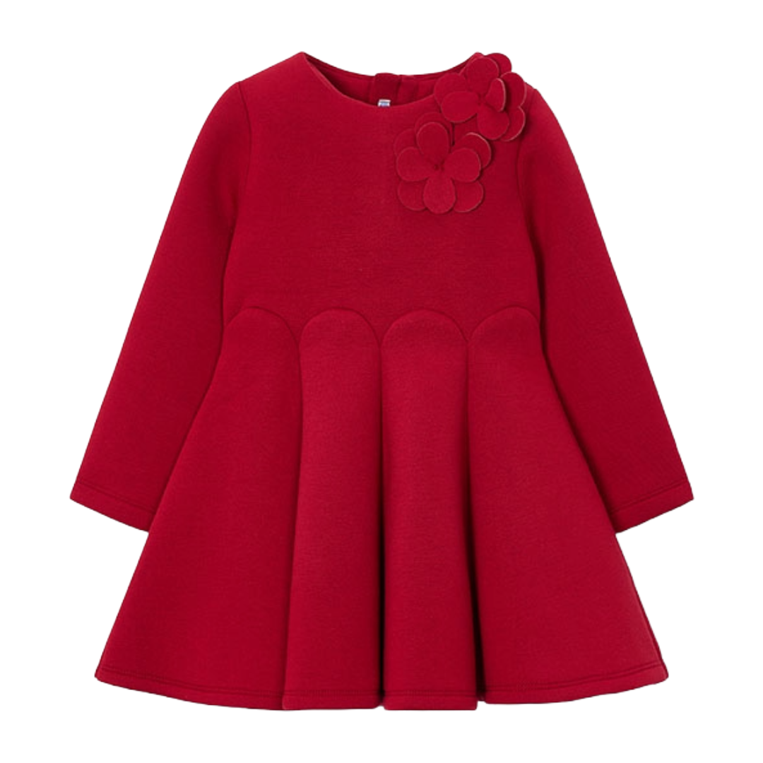 Mayoral Red 3D Flower Dress