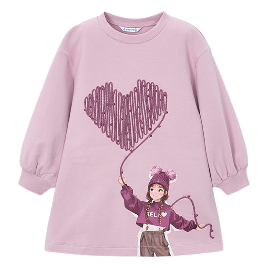Mayoral Mauve Heart Balloon Dress