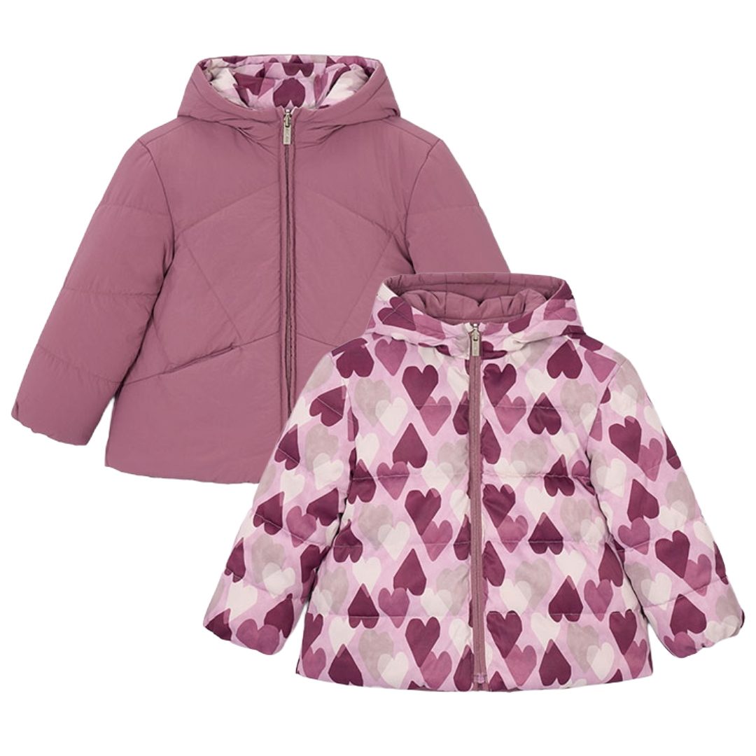 Mayoral Mauve Heart Reversible Coat