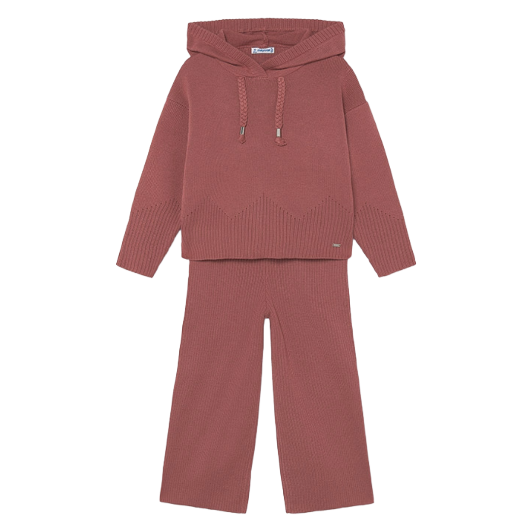 Mayoral Rose Hooded Knit Trouser Set