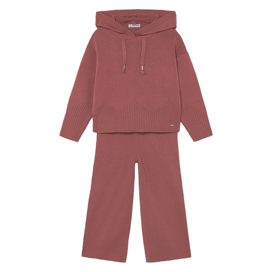 Mayoral Rose Hooded Knit Trouser Set