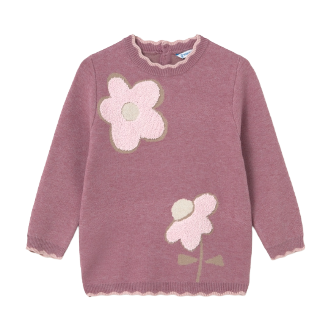 Mayoral Baby Girls Mauve Flower Knit Dress