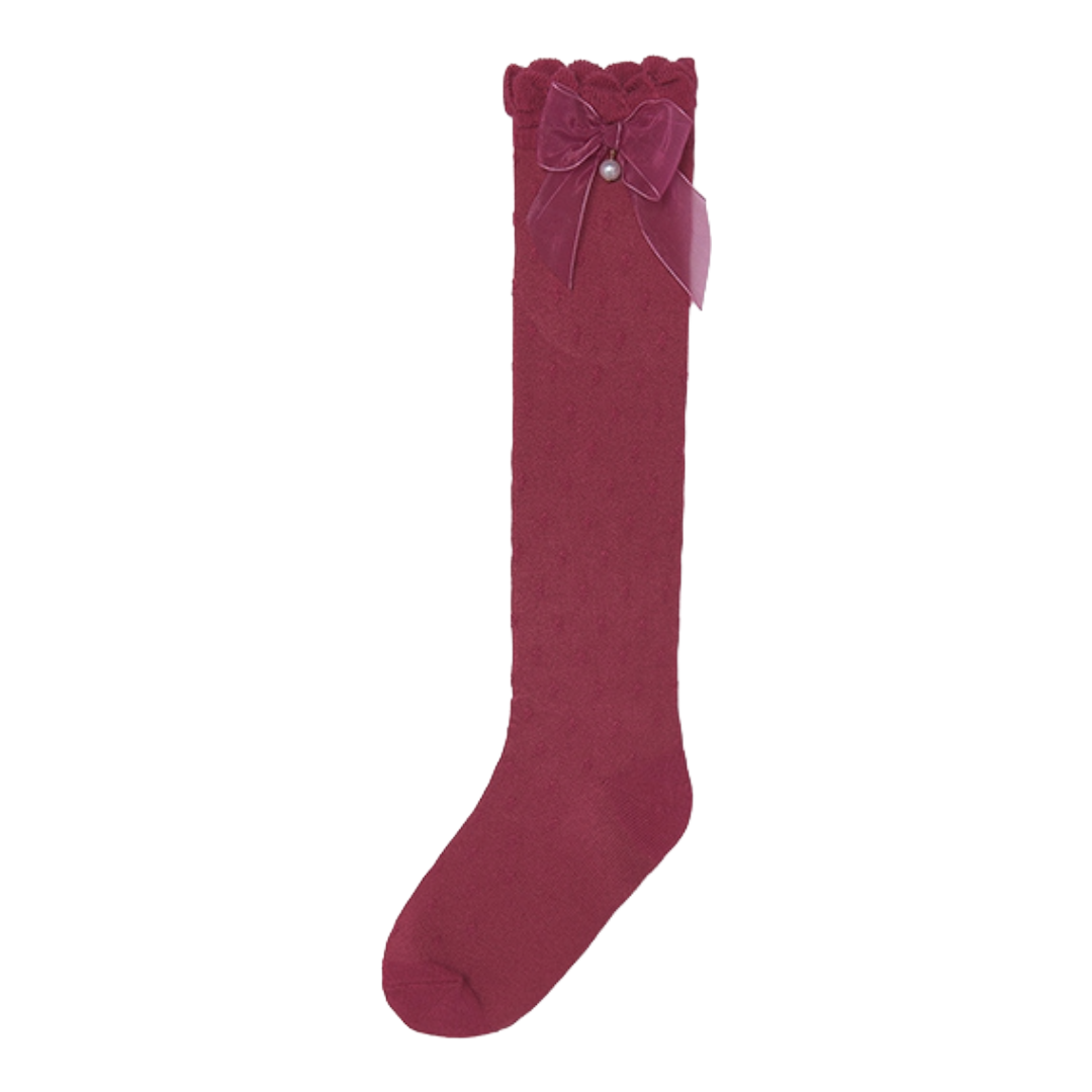 Mayoral Rose Tulle Bow Knee Socks