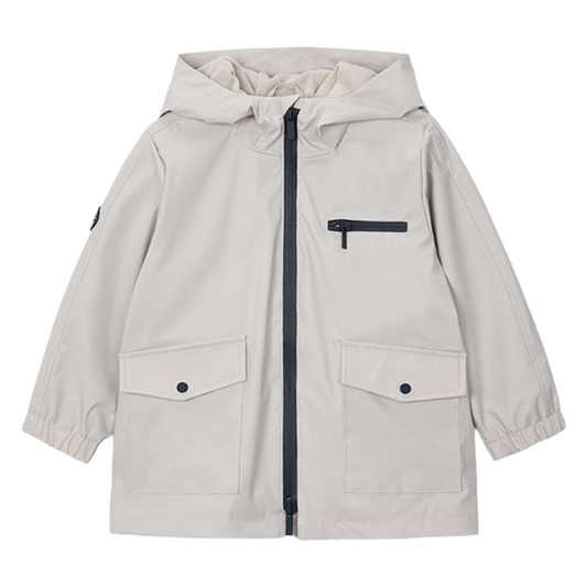 Mayoral Light Grey Hooded Raincoat