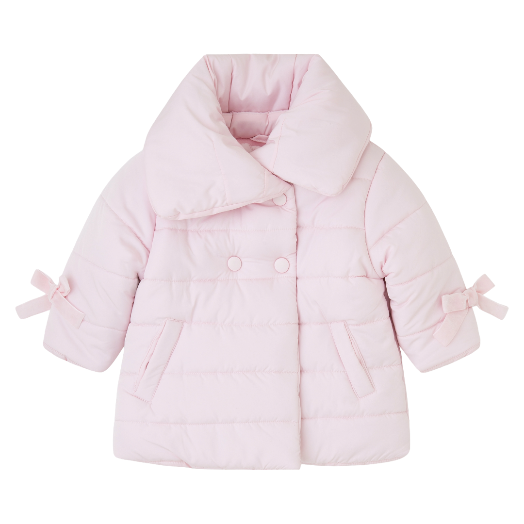 Tutto Piccolo Pink Padded Collar Coat 2558