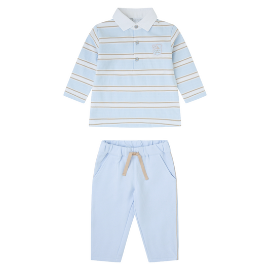 Tutto Piccolo Blue Stripe Polo Tracksuit 2703