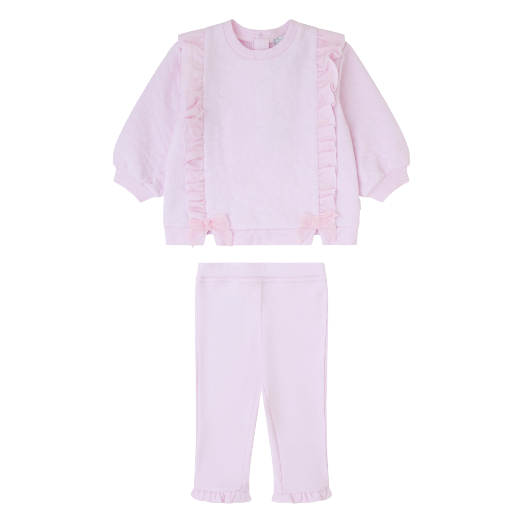 Tutto Piccolo Pink Frill Sweater Set 2739