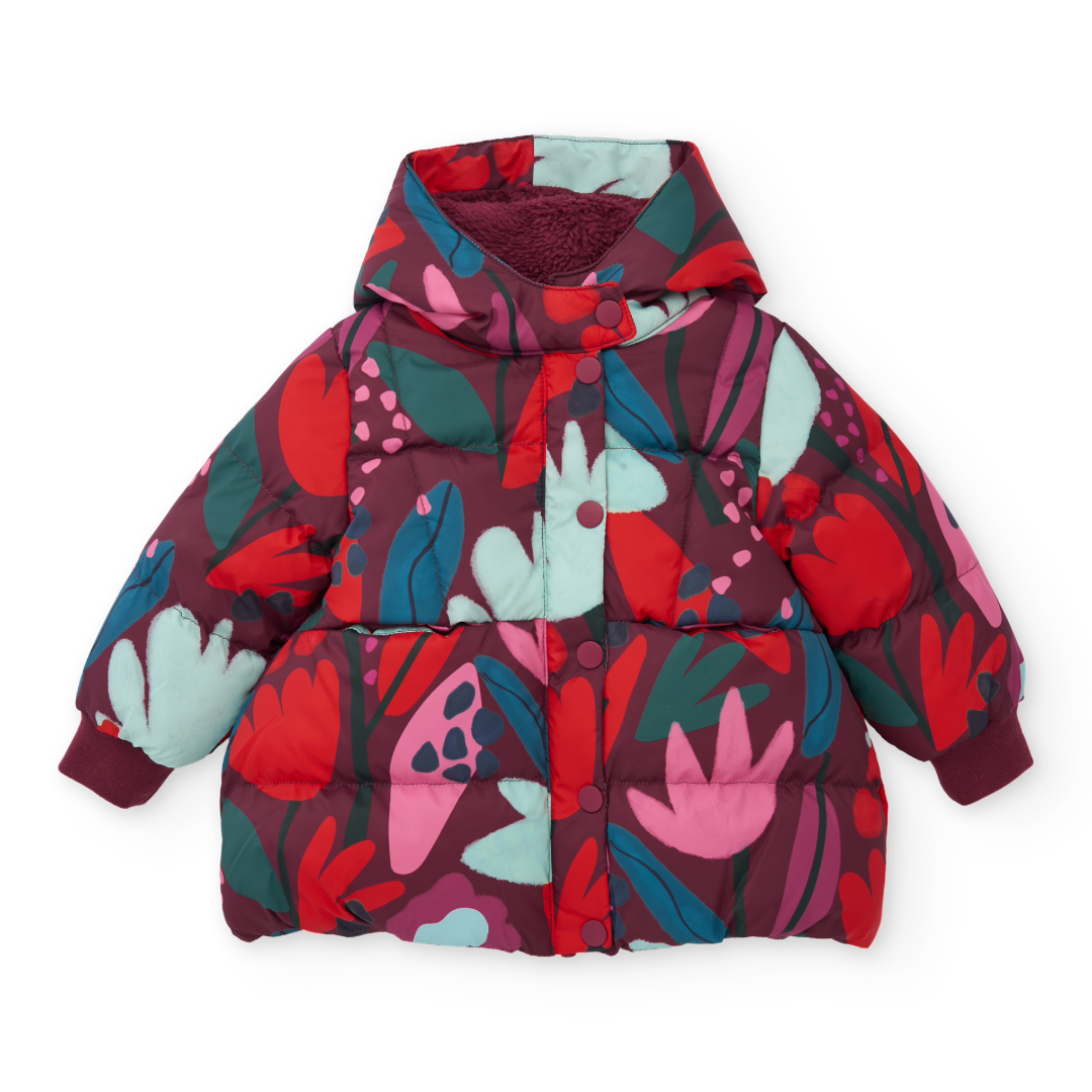 Tuc Tuc Burgundy Floral Padded Coat
