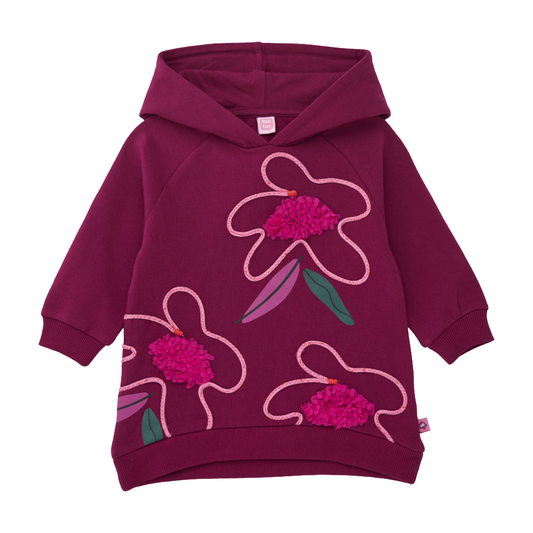 Tuc Tuc Burgundy Floral Hooded Dress