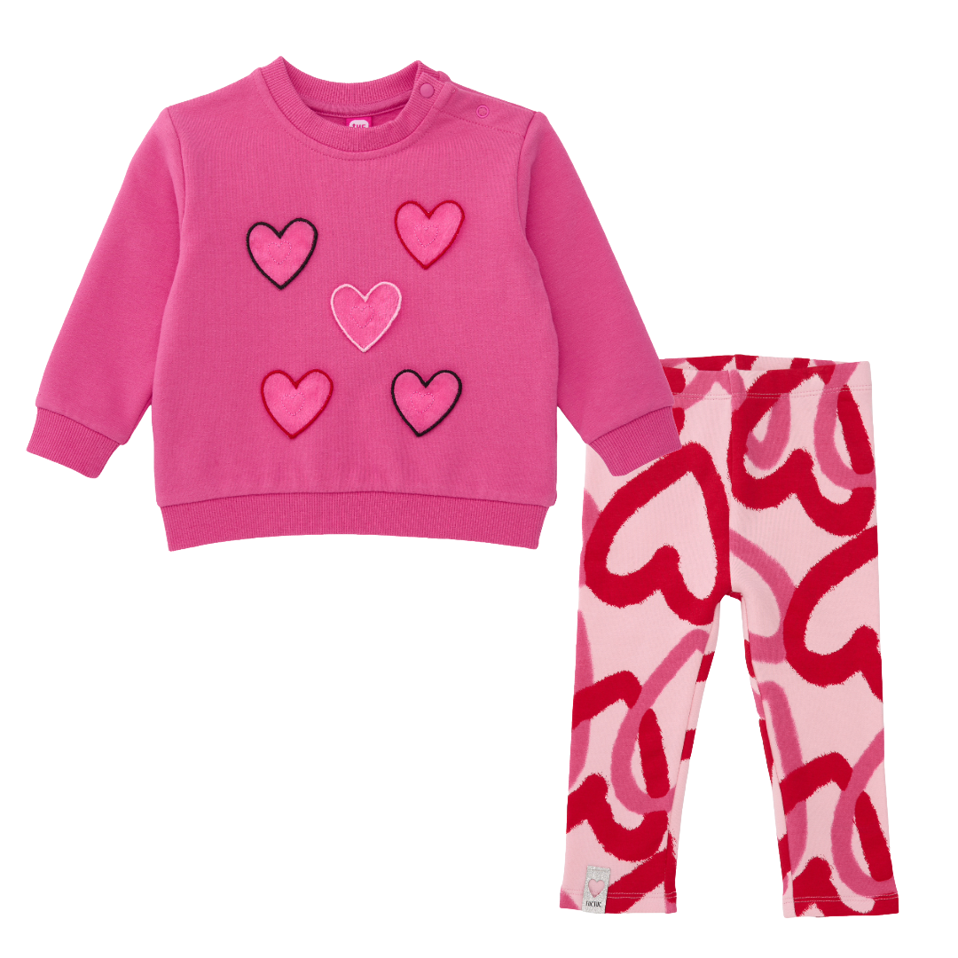 Tuc Tuc Pink Heart Sweater Legging Set