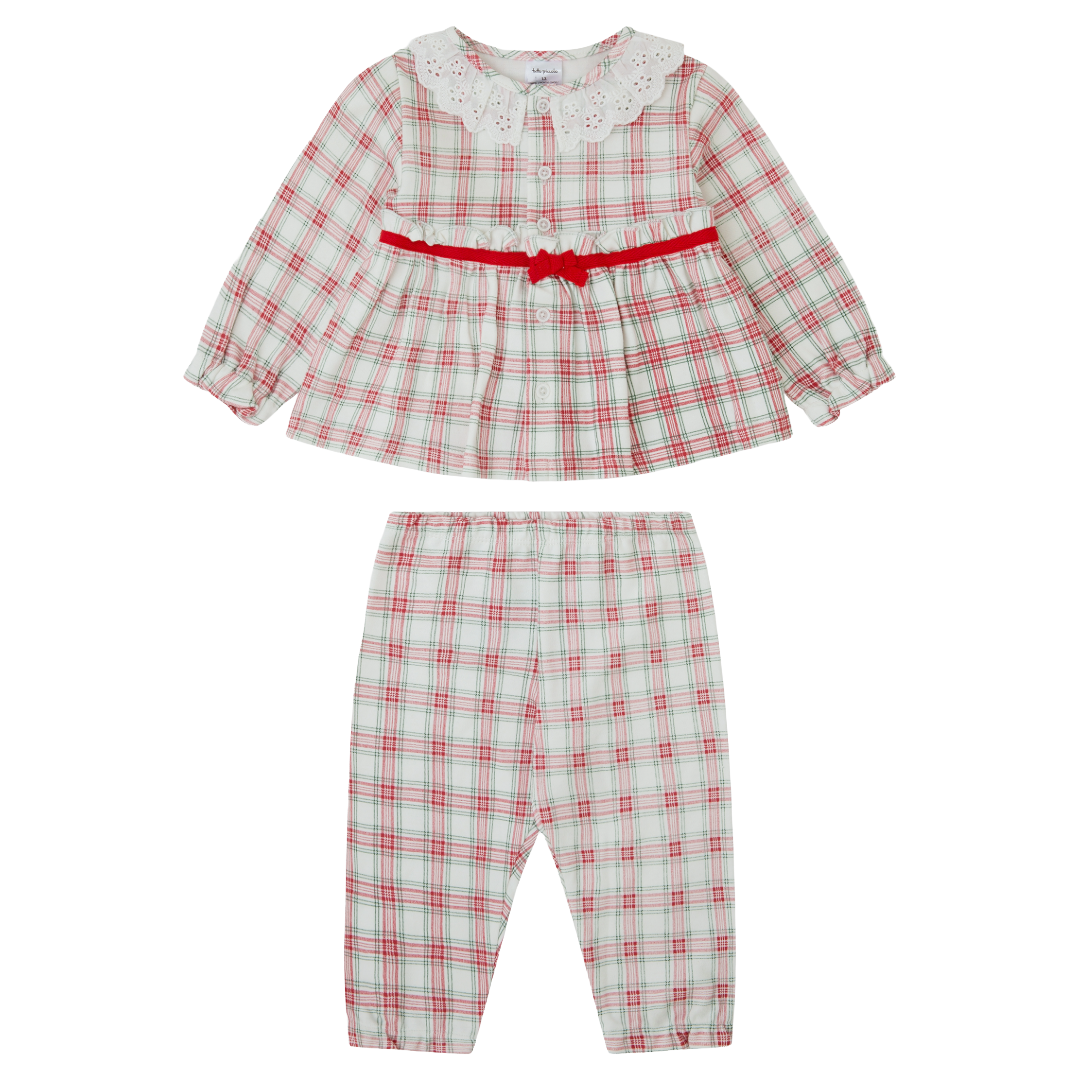 Tutto Piccolo Girls Red Check Pyjamas 2389