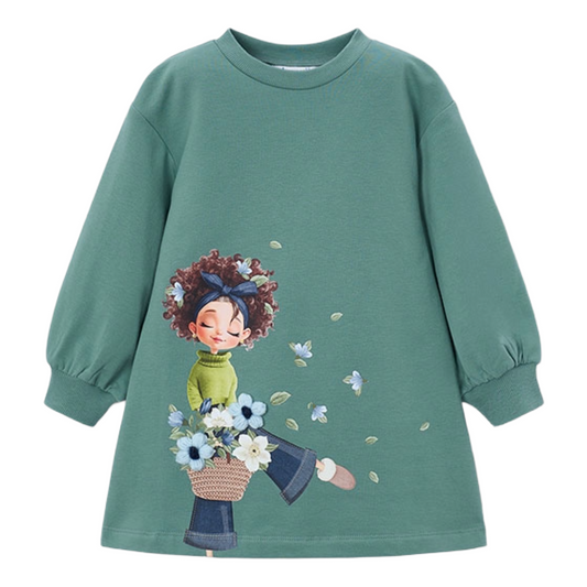 Mayoral Green Girl Flower Dress