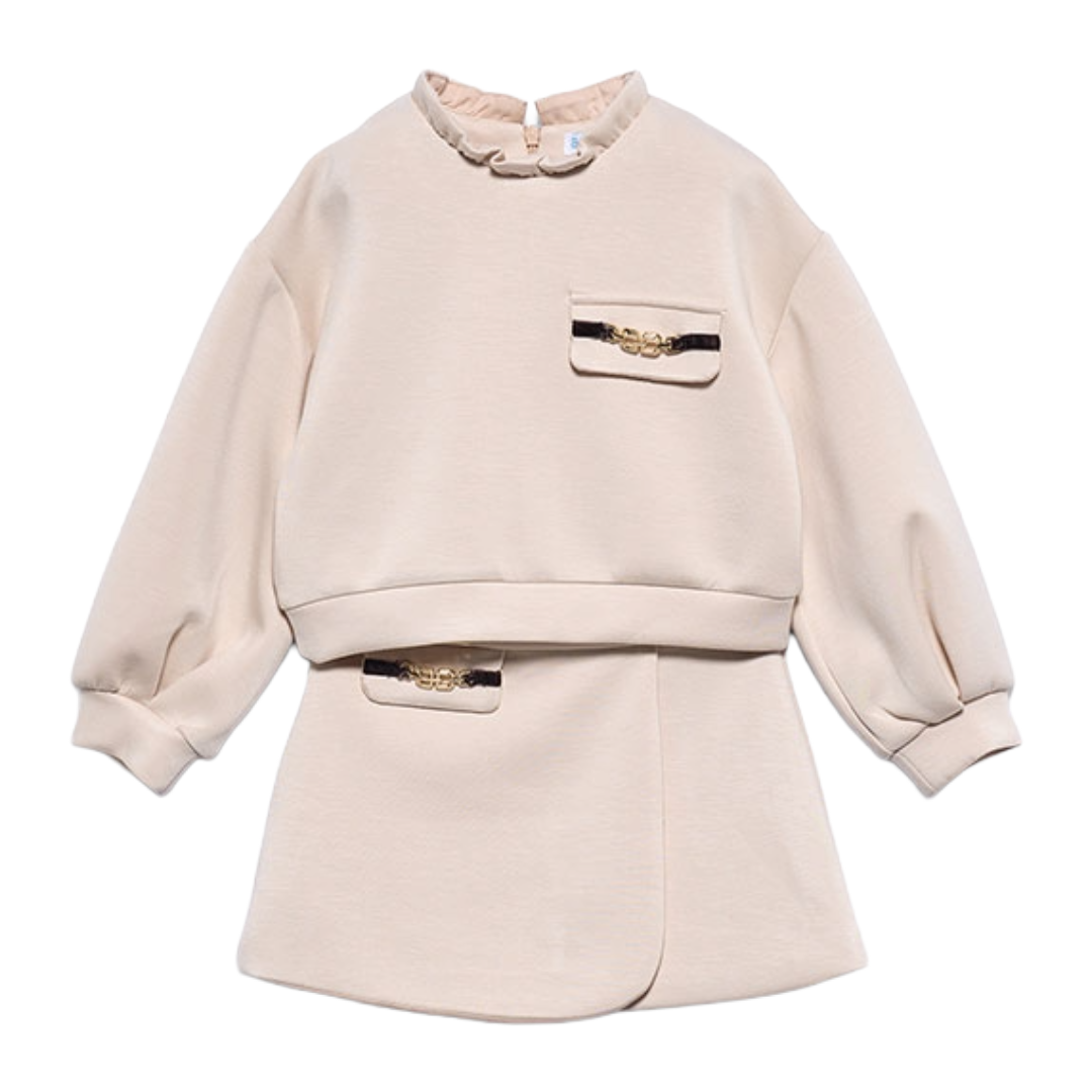 Abel & Lula Oat Pocket Skirt Set