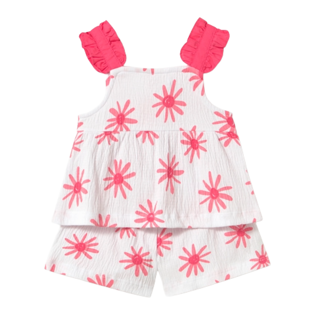 Mayoral Baby Girl Pink Flower Short Set