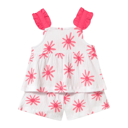 Mayoral Baby Girl Pink Flower Short Set
