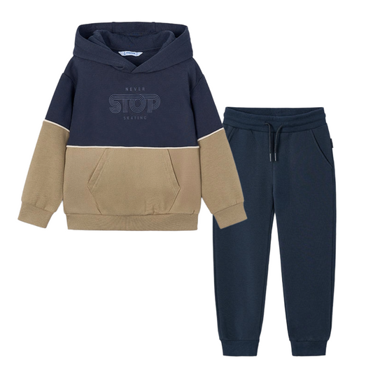 Mayoral Navy & Beige Hoodie Tracksuit 4410/725