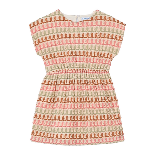 Mayoral Neutral Crochet Open Back Dress