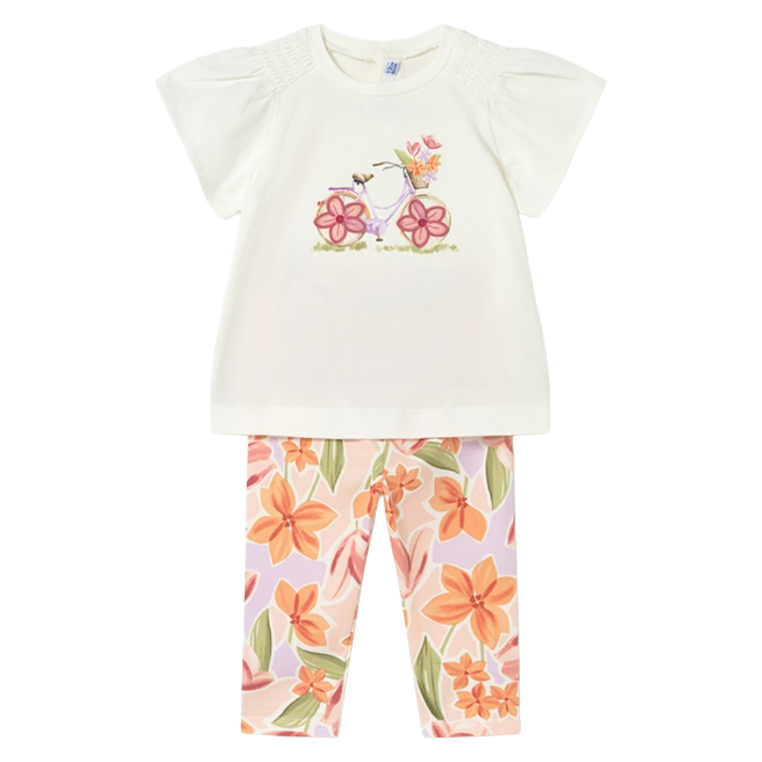 Mayoral Baby Girl Floral Bike Legging Set