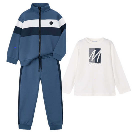Mayoral Blue Zip 3pc Tracksuit 4811/4086
