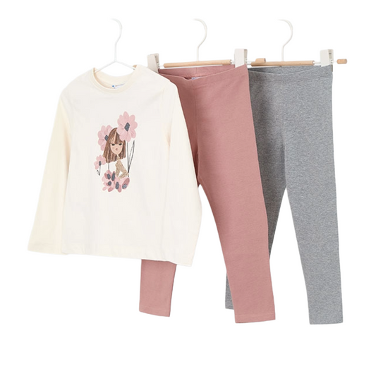 Mayoral Pink & Grey 2 Leggings Set 4724