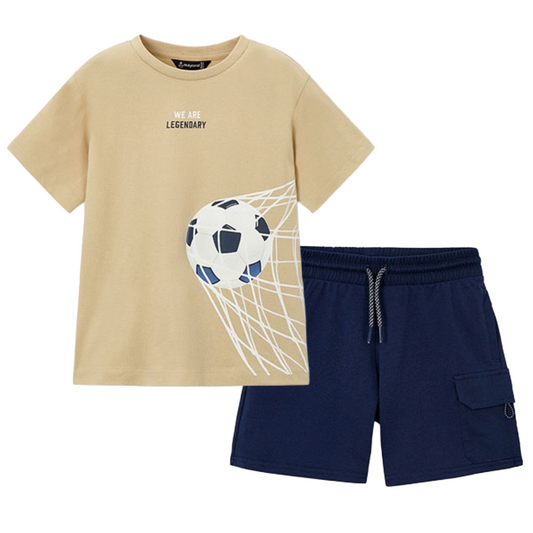 Mayoral Beige Football Short Set