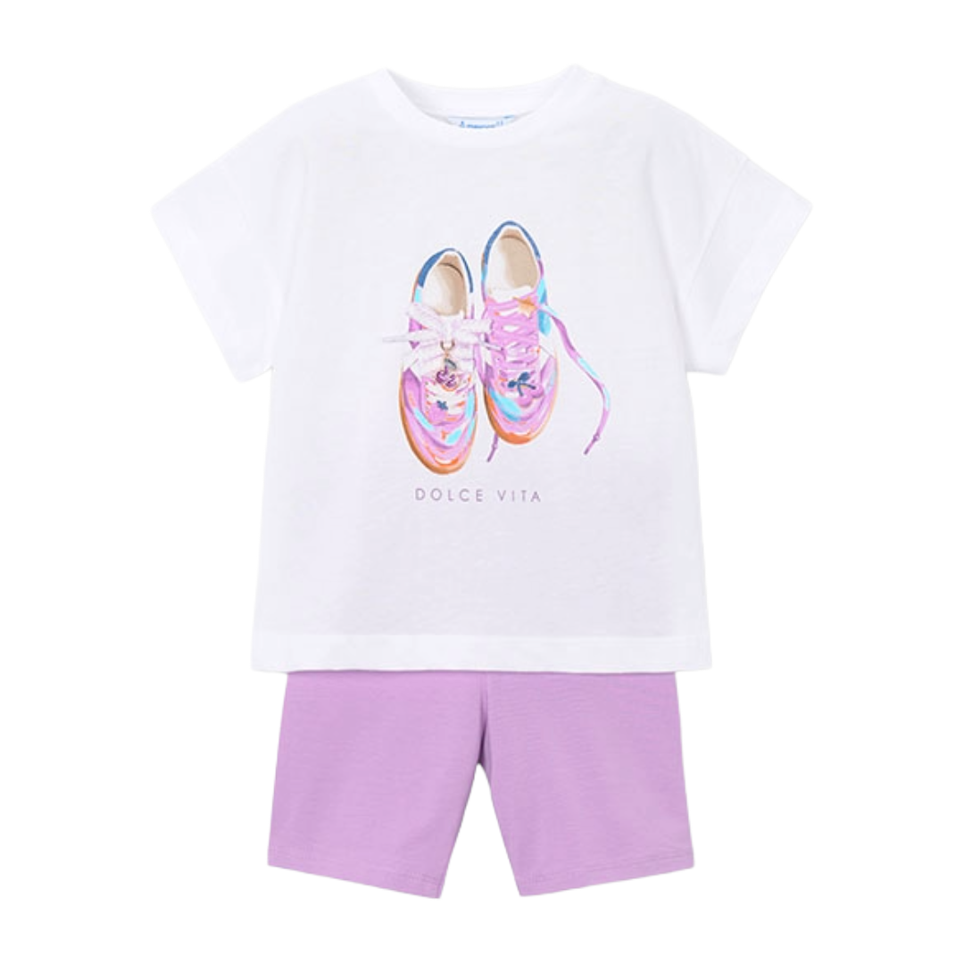 Mayoral Lilac Shoe Cycle Short Set