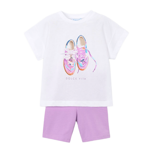 Mayoral Lilac Shoe Cycle Short Set