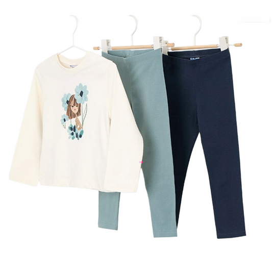 Mayoral Teal & Navy 2 Leggings Set 4724