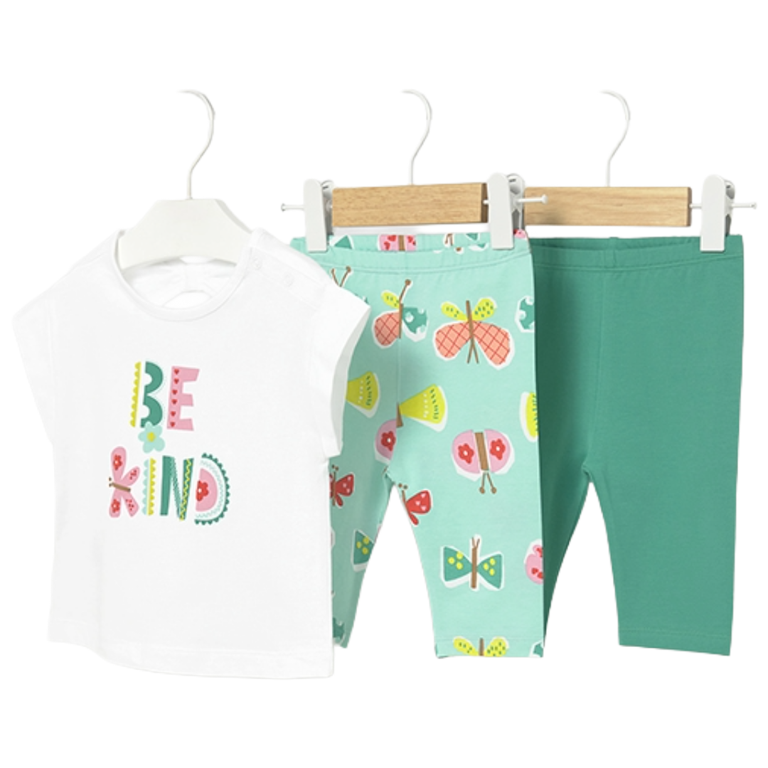 Mayoral Baby Girl Be Kind 3pc Legging Set