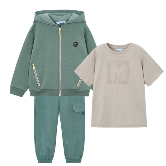 Mayoral Green & Beige 3pc Tracksuit