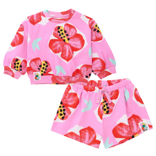 Tuc Tuc Pink Floral Sweat Short Set