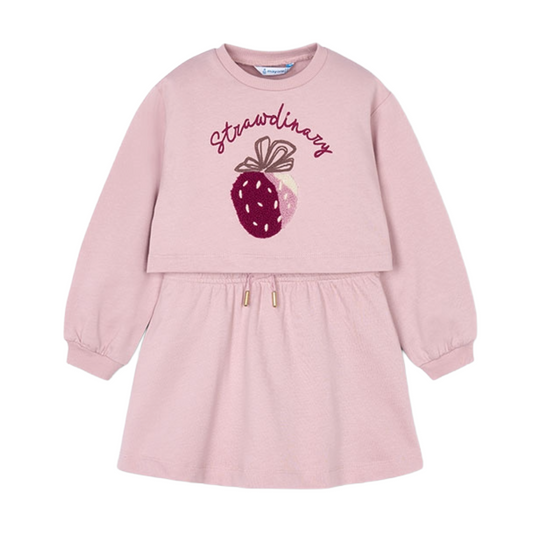 Mayoral Pink Strawdinary Sweat Dress 4927