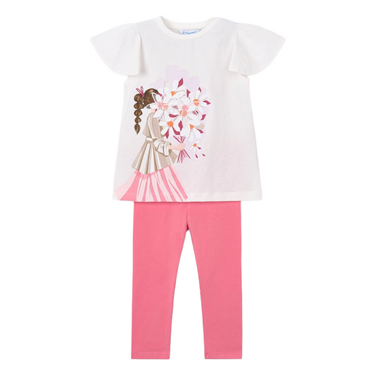 Mayoral Pink Flower Legging Set