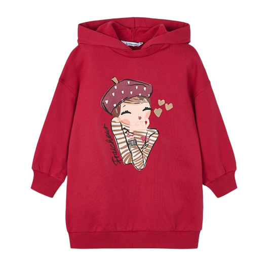 Mayoral Red Hood Sweat Dress 4928