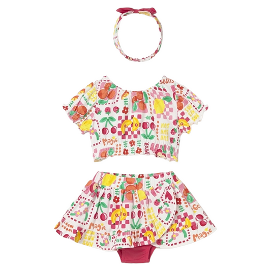 Mayoral Baby Girl Fruit 3pc Skirt Set