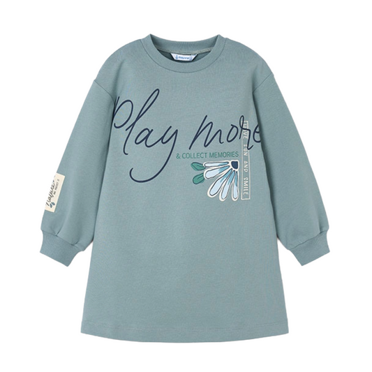 Mayoral Green Fleece Sweat Dress 4929