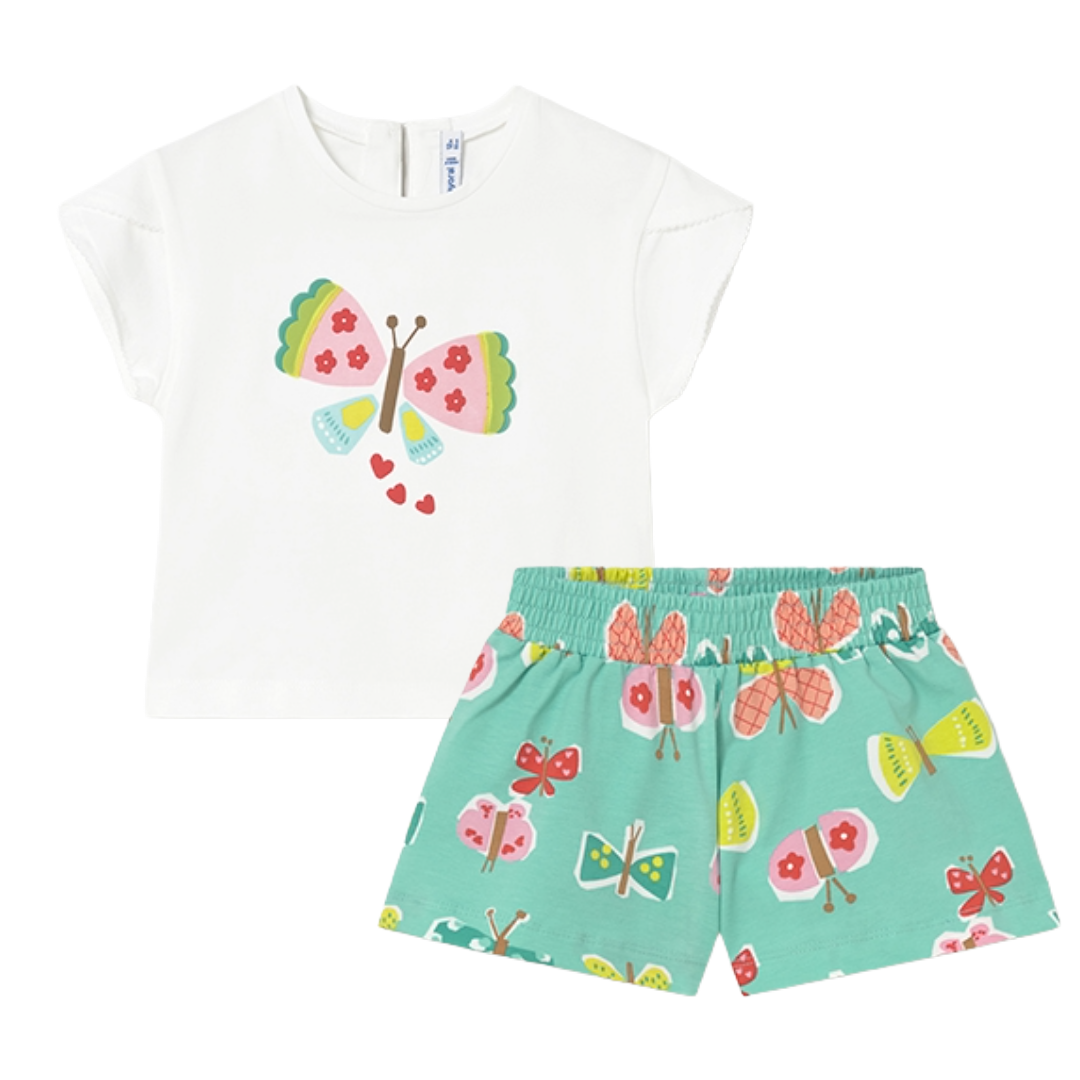 Mayoral Baby Girl Butterfly Short Set