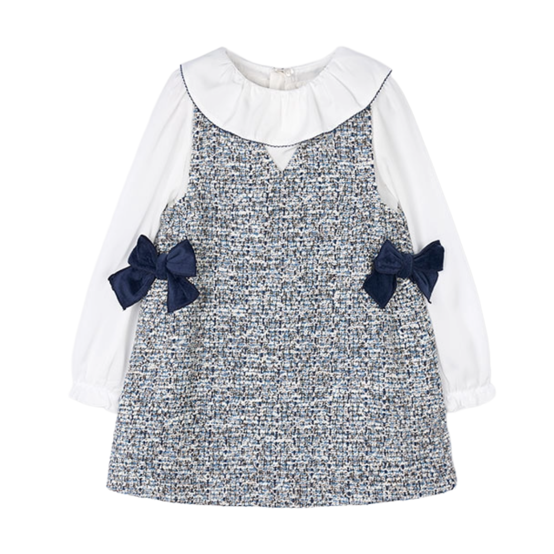 Mayoral Navy Tweed Shirt Dress 4990