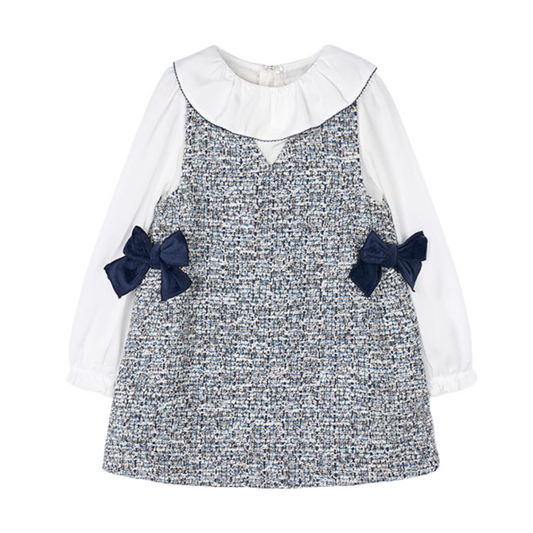 Mayoral Navy Tweed Shirt Dress 4990