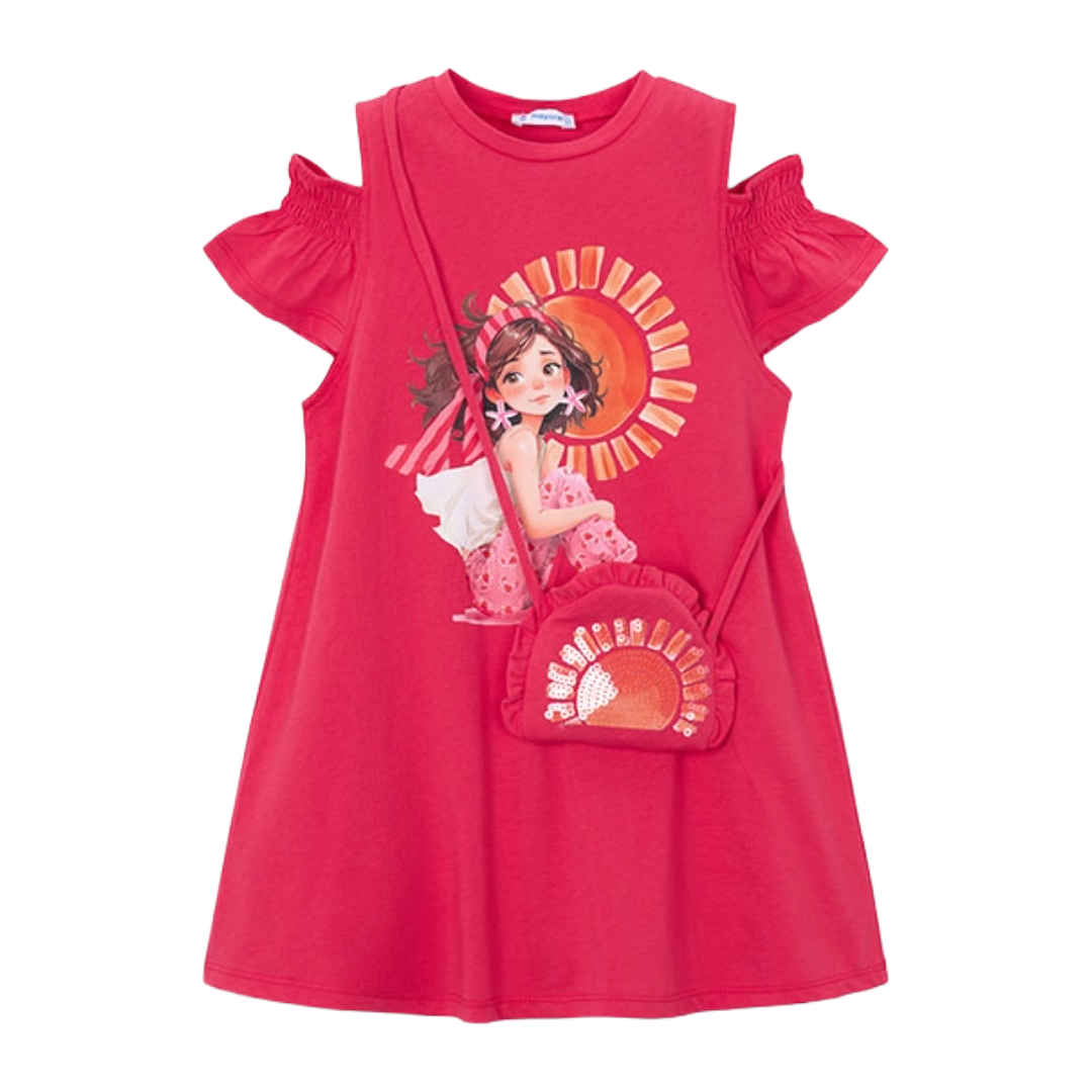 Mayoral Strawberry Cut Out Bag Dress