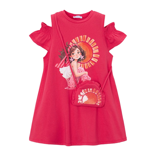 Mayoral Strawberry Cut Out Bag Dress